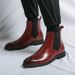 Large Size Men's High Top Pointed Leather Shoes British Fashion Business Slip-On Ankle Boots_desvips.com