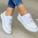 Women Metal Chain Sneakers Thick Bottom Low-top Sports Shoes Lace Up Flats Lightweight Walking Trainers Deportivas De_desvips.com