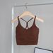 Pilates Sports Camisole Vest For Women, Integrated Fixed Chest Pad, Shockproof Fitness Cross Back Yoga Bra_desvips.com