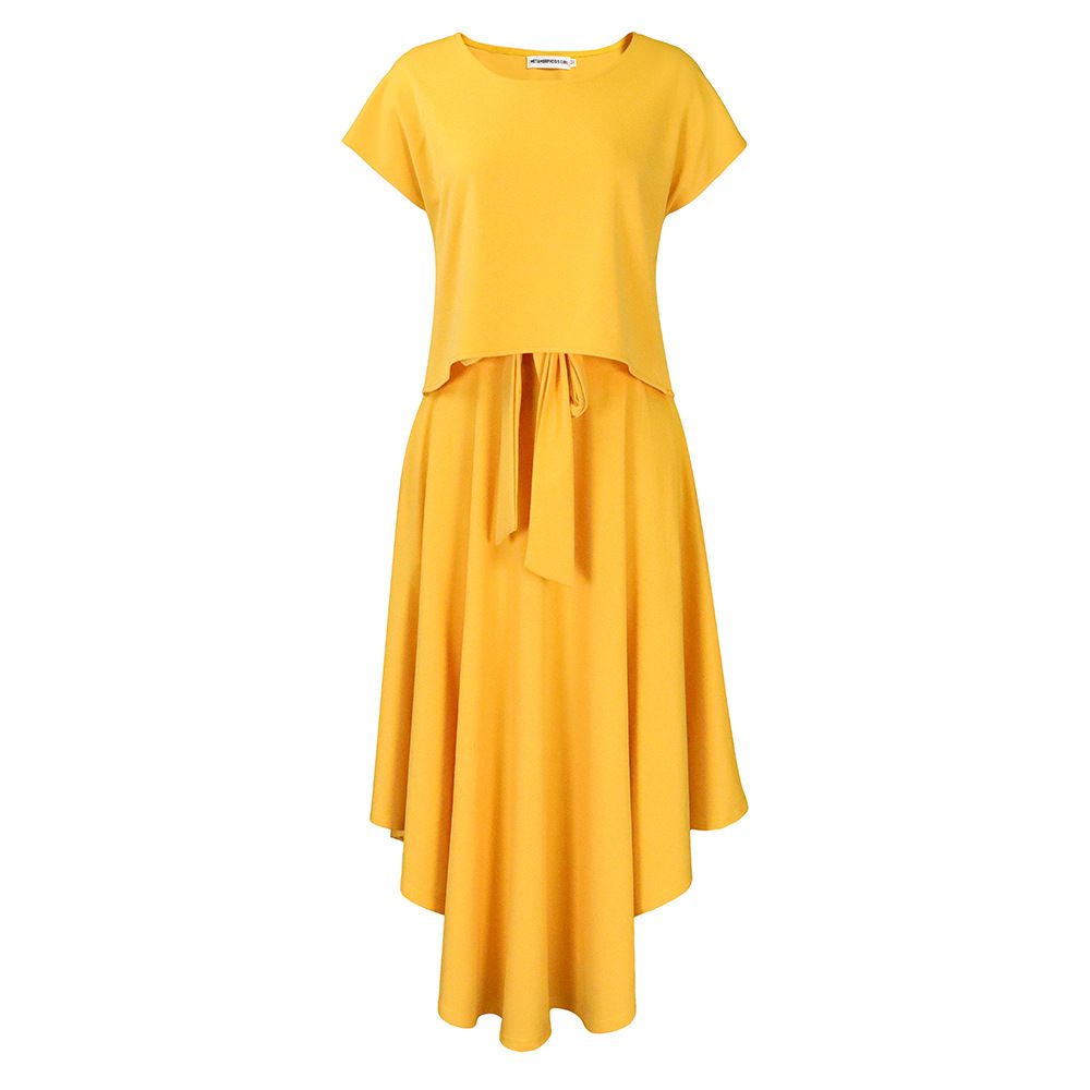 Women's Clothing plus size women's clothing 2023 new fashion temperament casual tops big swing skirt suit_desvips.com