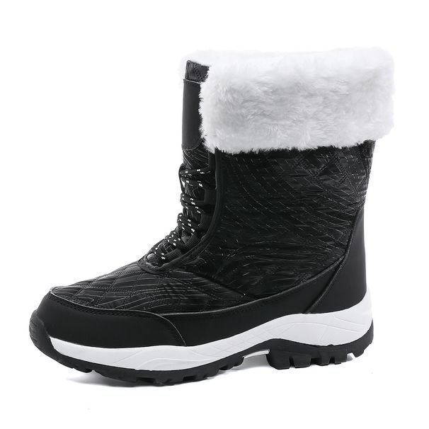 Ski Boots Winter Large Size Snow Boots Women's Outdoor Travel Thick High Top Plus Velvet Cotton Shoes Boots Women's Shoes Hiking Cotton Boots_desvips.com