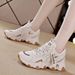 Daddy's 2025 New Women's Sports And Leisure Versatile Student China-Chic Thick Soled High Rise Mesh Shoes_desvips.com