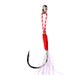 New Shiny Silk Iron Plate Double With Feather Pendant Barbed Sea Fishing Bulk Single Fish Hook_desvips.com