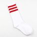 Three Stripe Cotton Mid Calf Socks Individually Packaged Versatile Street Style Baseball Soccer Striped Korean Style Sweat Wicking Odor Resistant_desvips.com