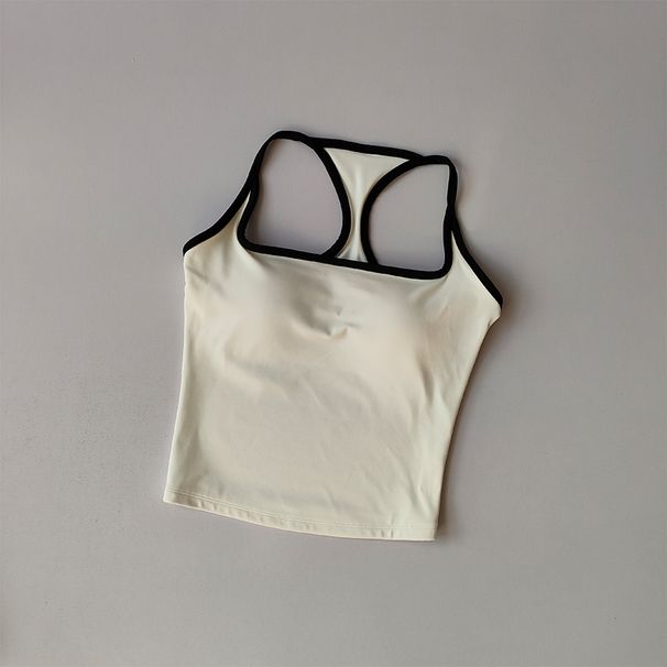 Sports And Fitness Vest With Chest Pad Summer Shockproof Beauty Back Nude Feelin Suit Pilates Training Top Yoga_desvips.com