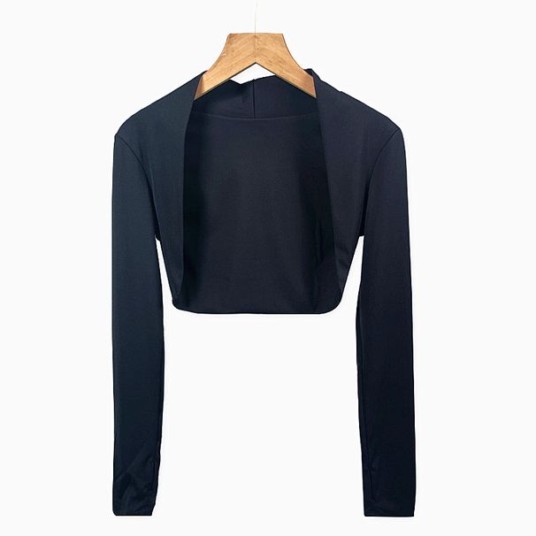 Dancing Ballet Shawl Women Long Sleeve Yoga Shirts Fitness Crop Top Running Tight Sports Coat Quick Dry Workout Shrug_desvips.com