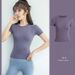 Women's Summer Thin Sports Tights, Quick-dry Short-sleeve T-shirt For Gym, Running, And Yoga, Comfortable_desvips.com