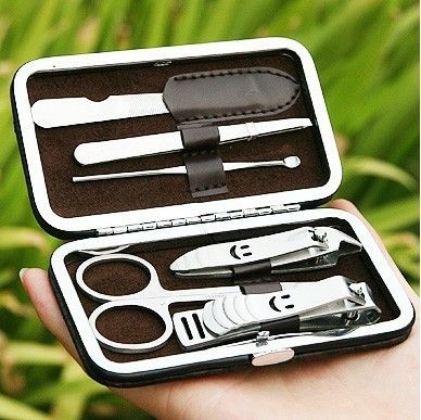 Stainless Tools 6-Piece Scissors Manicure Beauty Nail Clipper Tungsten Steel Six-Piece Set_desvips.com
