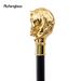 Golden Horse Head Animal Fashion Walking Stick Decorative Cospaly Vintage Party Fashionable Walking Cane Crosier 93cm_desvips.com