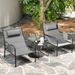 Tangkula 3 Piece Outdoor Bistro Set With Metal Chairs And Coffee Table, Featuring Breathable Seat Fabric And Cozy Headrest, Metal Conversation Set For_desvips.com
