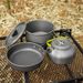 Camping Cookware Set For 3-4 People - Lightweight & Portable Includes Pot Pan & Kettle Perfect For Hiking Picnic & BBQ_desvips.com