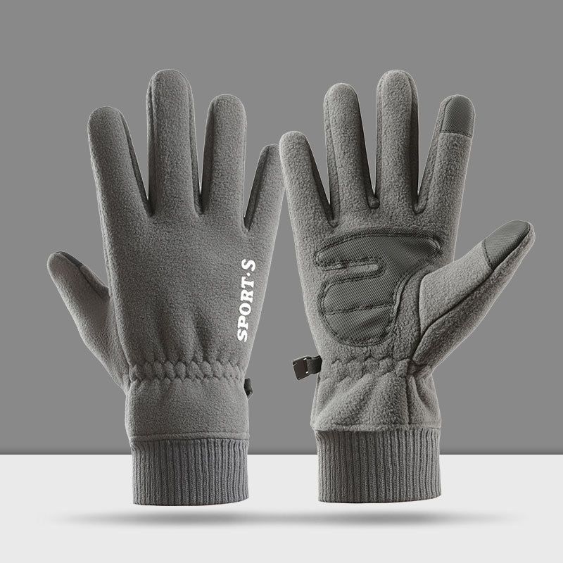 Fleece Warm Couple Style Thickened Touchscreen Anti-Slip Windproof Driving Winter Gloves_desvips.com