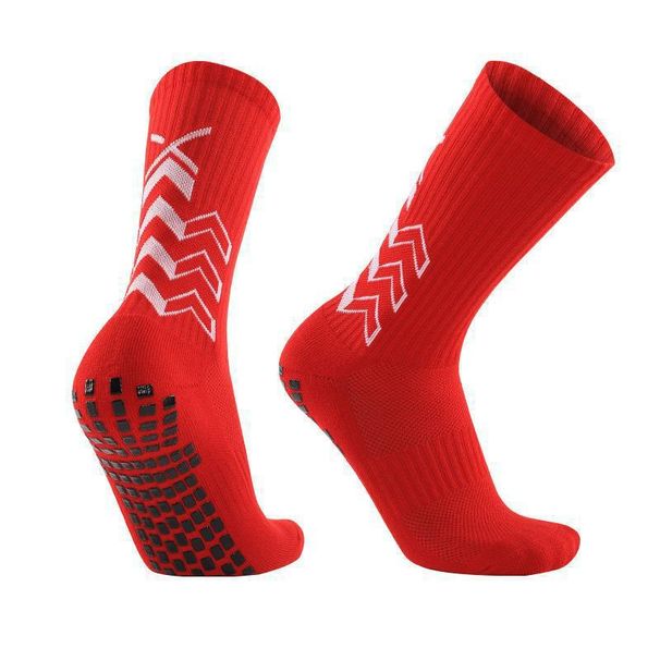 Adult Wear Resistant Non-Slip Mid Calf Soccer Socks Solid Color Sports Training Socks_desvips.com