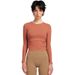 Shuangshi Autumn And Winter Top For Women, Versatile Slimming Side Pleated Sports Pilates Yoga Long Sleeve Breathable_desvips.com