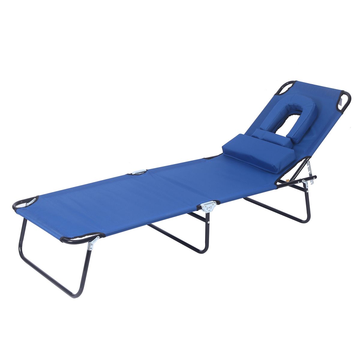 Outdoor Tri Fold Massage Reclining Bed Balcony Leisure Outdoor Courtyard Reclining Chair Villa Swimming Pool Reclining Bed Folding Beach Bed_desvips.com