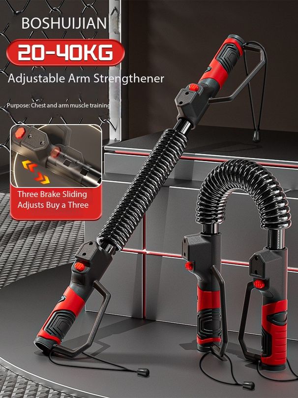 Men’s Adjustable Spring Grip Arm Strength Bar: Home Fitness Equipment For Chest Muscle Training_desvips.com