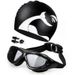 Silicone Large Frame Anti-fog Swimming Goggles + Silicone Ear Cap + Silicone Nose Clip Earplugs Set_desvips.com