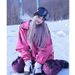 Outdoor Couple Sports Hooded Sweatshirt Ski Set Violet Snow Durable Pants_desvips.com