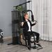 Stazione Fitness Palestra Multifunzione Per Allenamento A E Professionale, Acciaio 150x110x210cm Nero_desvips.com