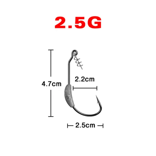 5Pcs Jig Crank Head Barbed Hook 2g 3g 5g 7g Soft Lure Worm Offset Fishhook Spring Lock Pin Pesca For Texas Rigs Fishing Tackle_desvips.com