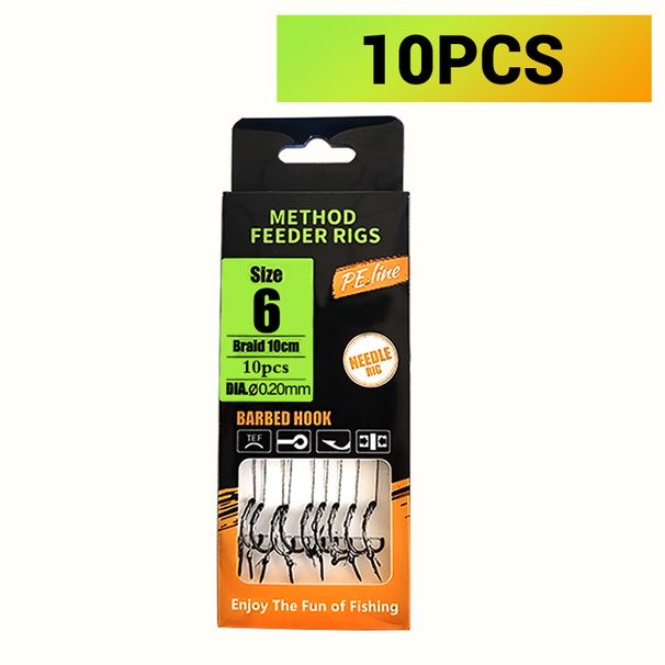 Carp Fishing Rigs Pre Tied, Method Feeder & Hair Rigs With Braided Line & Barbed Hooks (Size 6,8,10,12), For Carp And Crucian Ca_desvips.com