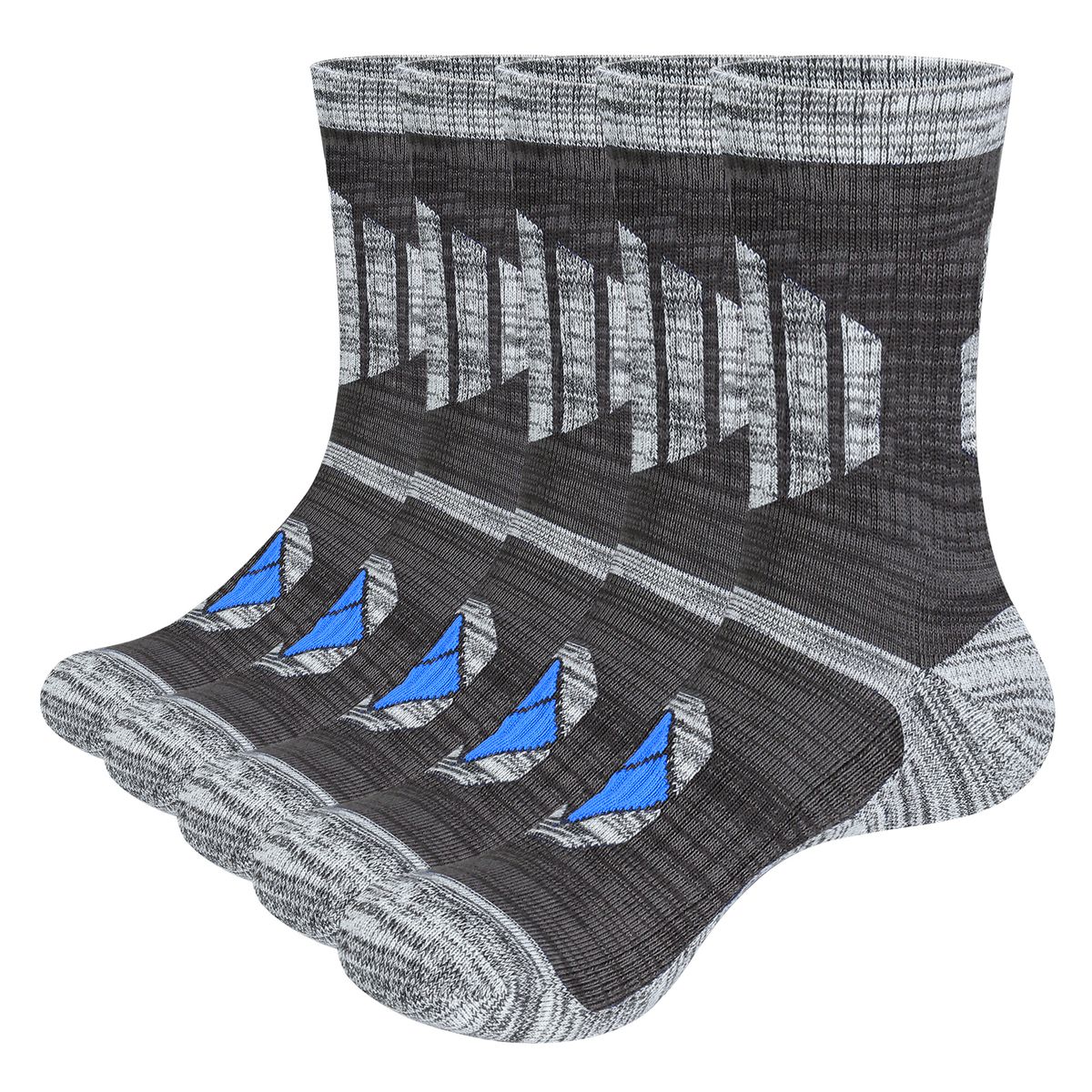 YUEDGE Men's Moisture Wick Breathable Cushion Crew Work Thick Cotton Outdoor Sports Socks For Men Size 37-46 EU_desvips.com