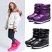 Cozy Winter Kids Snow Boots With Faux Fur Lining, Non-Slip Sole & Magic Strap - Warm PU Leather Mid-Calf Boots For Girls_desvips.com