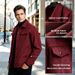 Men's Polyester Brushed Jacket, Lapel Button/Zipper Coat With Pocket, Comfortable Casual Autumn Winter Office Business_desvips.com