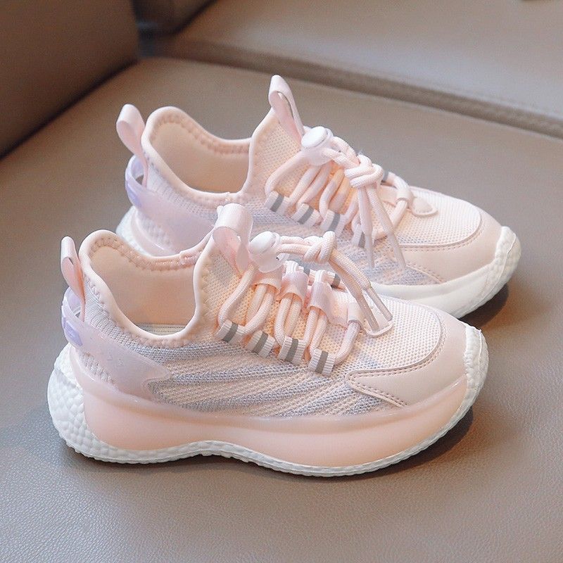 Sports 2025 New Spring Summer Breathable Mesh Children's Fashion White Shoes Big Girls' Sneakers_desvips.com
