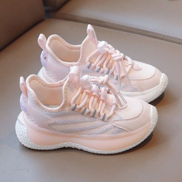 Sports 2025 New Spring Summer Breathable Mesh Children's Fashion White Shoes Big Girls' Sneakers_desvips.com