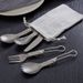 Pure Outdoor Portable Tableware Camping Hiking Ultra-light Titanium Alloy Foldable Knife Fork Spoon Set_desvips.com