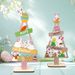 Spring Easter Decorations Mini Desktop Rabbit Wooden Ornaments Painted Festive Atmosphere Scene Decoration_desvips.com