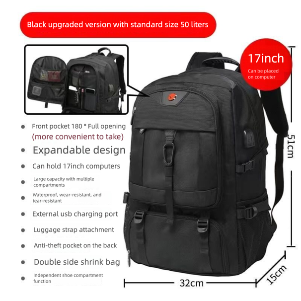 Boarding Capacity Men's Travel Backpack, Backpack, Outdoor Luggage, Hiking Bag, Leisure Business Trip Women's Waterproof Bag_desvips.com
