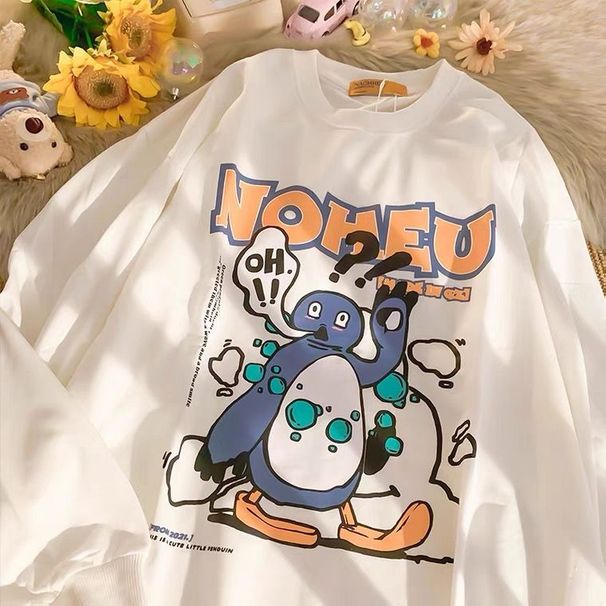 100% Pure Coon Auumn New Caroon Niche Design Long Sleeve T-Shir For Men And Women Loose Fi Suden Base Layer_desvips.com