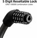 ROCKBROS bicycle lock cable lock combination lock+security cable steel MTB_desvips.com