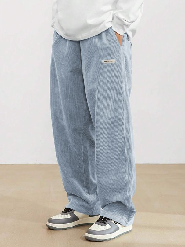 Men's Corduroy Breathable Loose Outdoor Fashionable Design Jogging 2026 New Casual Pants_desvips.com