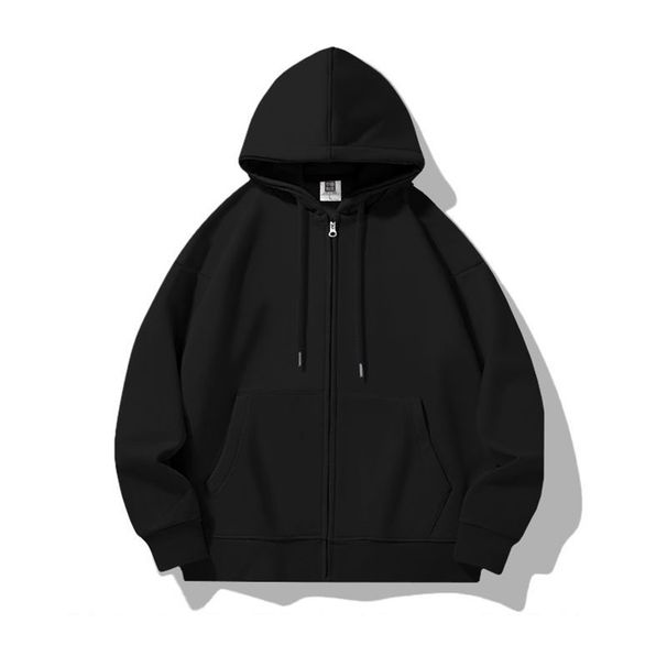 Heavyweight 350G Pure Cotton Cardigan Sweatshirt Men's Spring And Autumn Hooded Jacket American Style Couple Sports_desvips.com