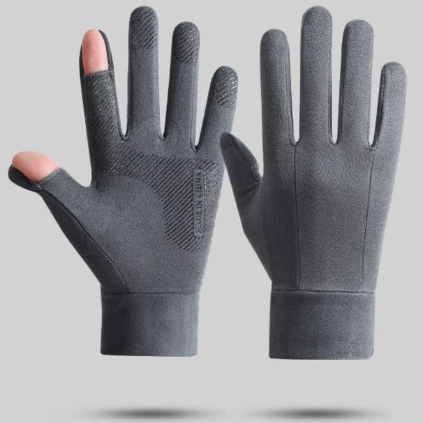 Winter Ski Liner Gloves Outdoor Fleece-Lined Warm Men And Women Riding Anti-Slip Cold-Proof Couple Flip Cover Touchscreen Gloves_desvips.com