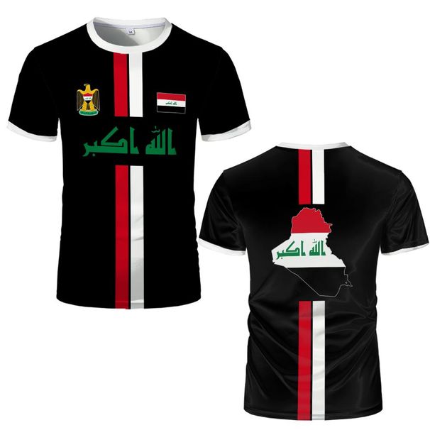 Iraq Style Printed Jerseys Men's And Women's Summer Street Short-sleeved Tee Sports Breathable Quick-drying Football_desvips.com