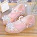 Girls Princess shoes White leather shoes spring and autumn new children's high heels with little girls host dress single shoes_desvips.com