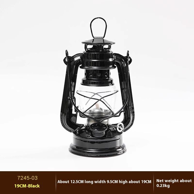 Vintage Old Style Kerosene Lamp Portable Camping Lantern Bar Coffee Restaurant Decoration Ornament Photography Prop_desvips.com