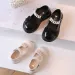 Girls Leather Kids Mary Jane Glossy Pearls and Bow Solid Color Kidsnest Baby Casual Princess for Children Party Wedding_desvips.com