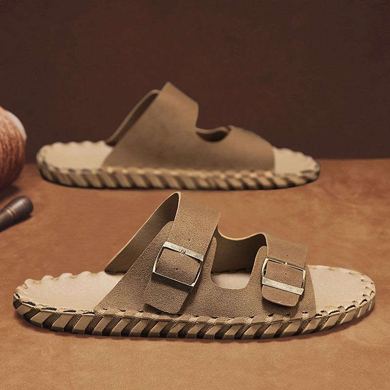 new summer trend brand fashion outdoor oneword slippers nonslip men's sandals_desvips.com