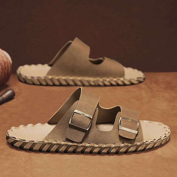 new summer trend brand fashion outdoor oneword slippers nonslip men's sandals_desvips.com