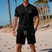 2025 High-Quality Summer New Suit Lapel Men's Short Sleeve Two-Piece Casual Shorts Set_desvips.com