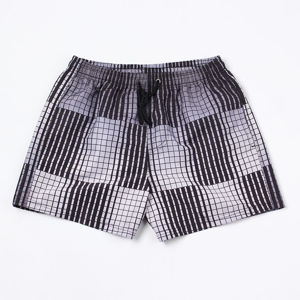 Beach Parent-child Matching Hort, Large Ize Beach Port Quick-dry With Inner Lining, Plaid Outdoor Traight-leg_desvips.com