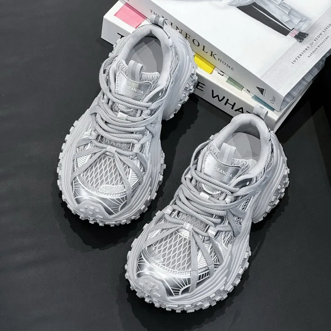 Trendy Fashion Sier Dad For Women Summer New Tire Thick Sole Breathable Mesh Sports Casual Shoes Ddmysaturn_desvips.com