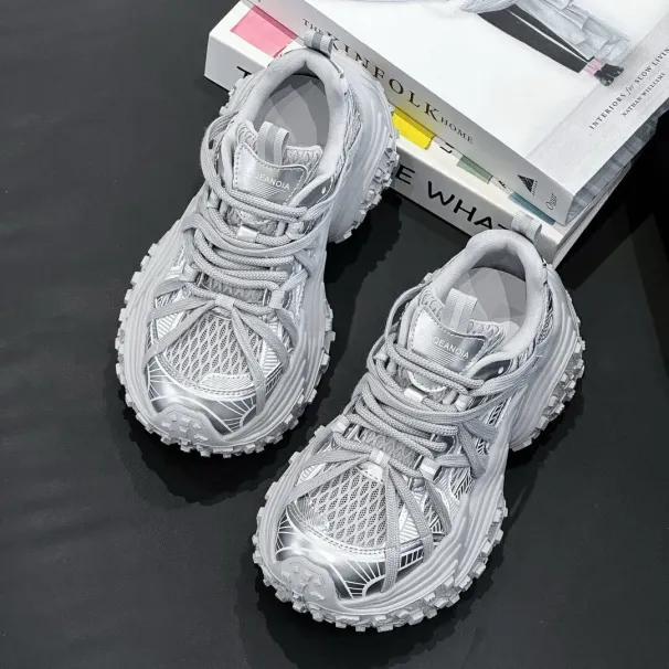 Trendy Fashion Sier Dad For Women Summer New Tire Thick Sole Breathable Mesh Sports Casual Shoes Ddmysaturn_desvips.com