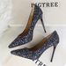 9219-1 Women's Shallow Style Mouth Pointed Toe Sparkling Sequins Sexy Slim Nightclub High Heels Single Shoes_desvips.com