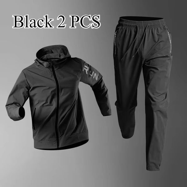 Quick Dry Running Fitness Set Quick-Dry Loose Fit Outdoor Training Jacket Morning Runs Spring Men's Sportswear Workout_desvips.com